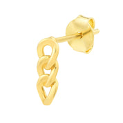 14K gold chain link stud earring, timeless fine jewelry for everyday wear