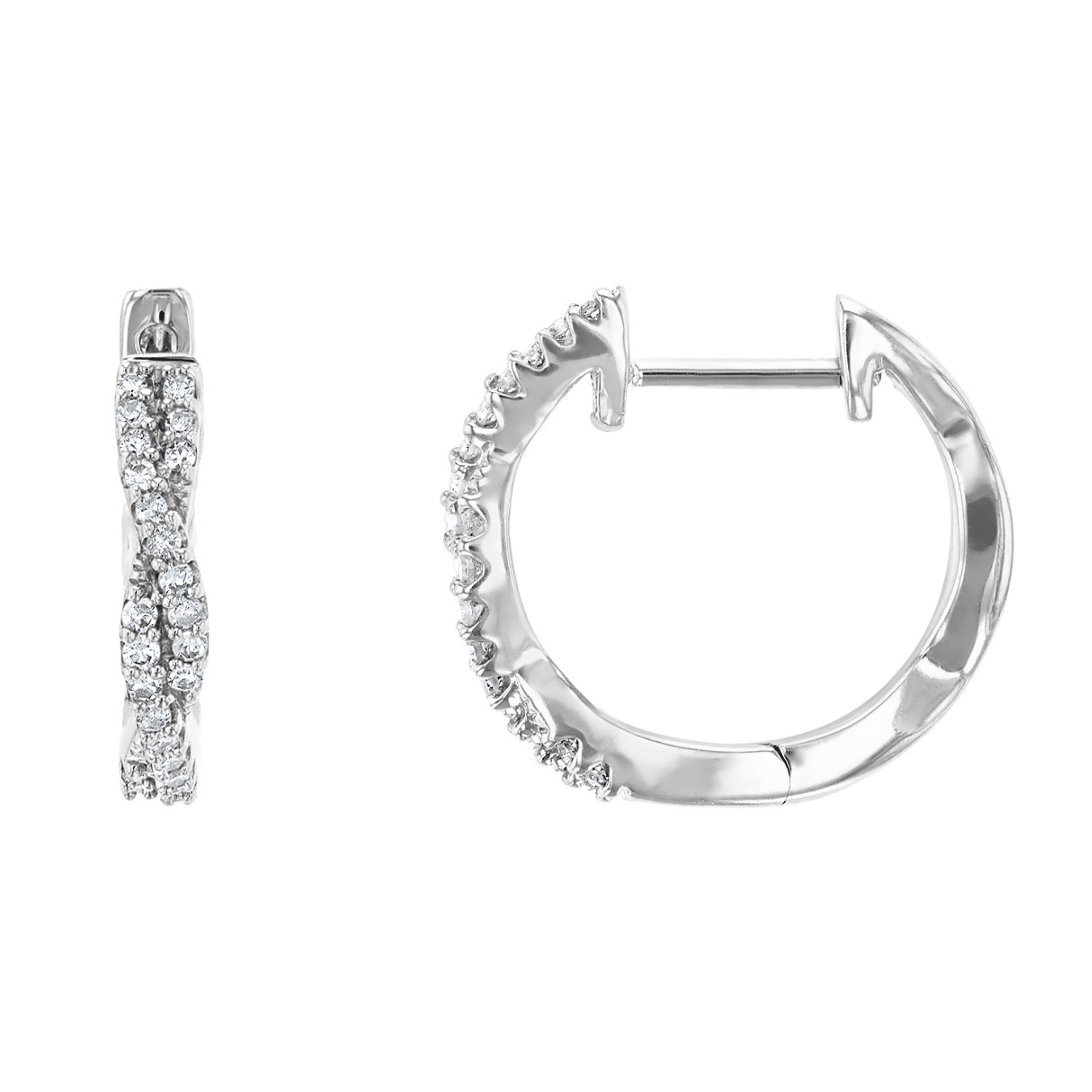 Twist Diamond Hoop Earrings