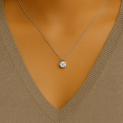 Solitaire Bezel Lab Grown Diamond Pendant Necklace (1 ct.)