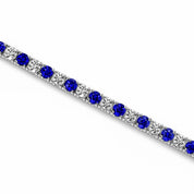 Alternating Diamond and Sapphire Tennis Bracelet