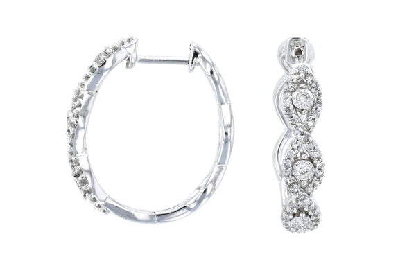 Dual Infinity Diamond Hoop Earrings 14k White Gold