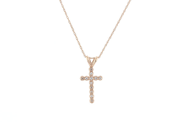Diamond Floating Cross Pendant Necklace - The Brothers Jewelry Co.