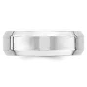 Beveled Edge Comfort Fit 7mm Men's Wedding Band 14k White Gold - Iris + Mill