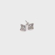 Princess Cut Diamond Stud Earrings in 14k White Gold