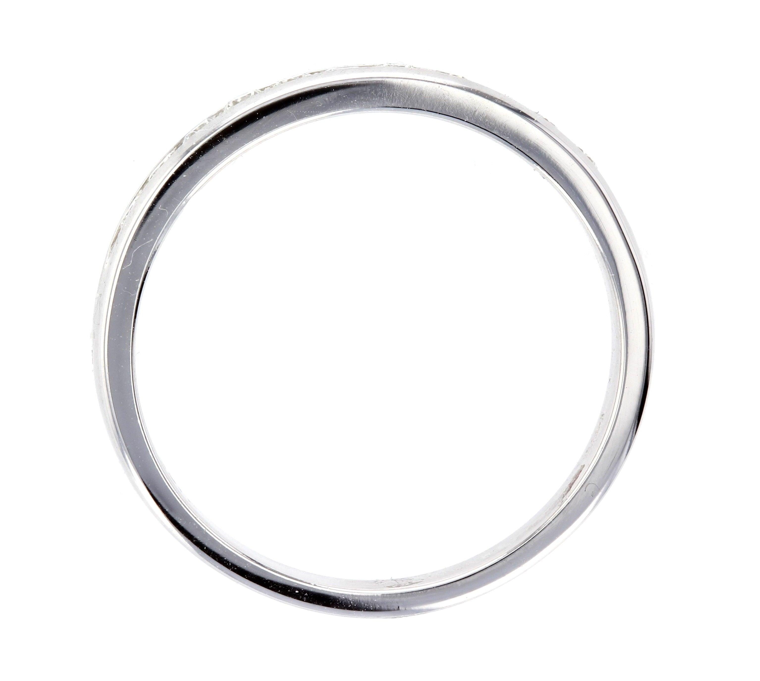 Channel Set Round Diamond Wedding Ring in 14k White Gold - Iris + Mill