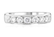 Channel Set Round Diamond Wedding Ring in 14k White Gold - Iris + Mill