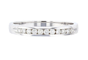 Channel Set Round Diamond Wedding Ring in 14k White Gold - Iris + Mill