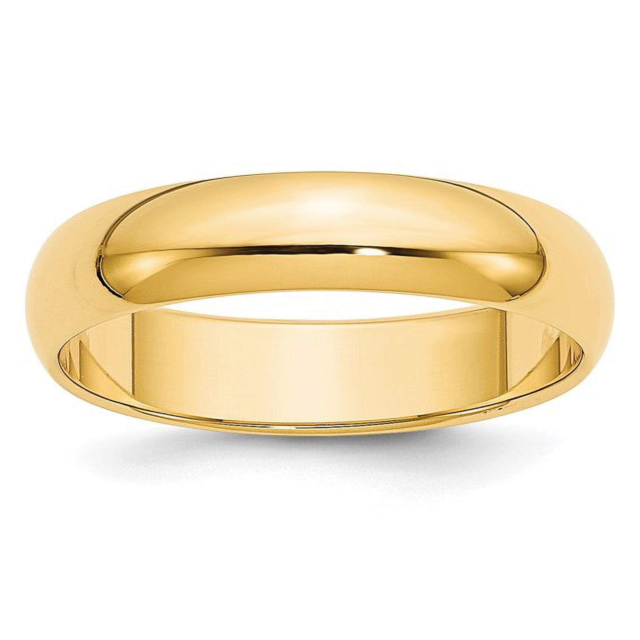 Classic Half Round 5mm Men's Wedding Band 14k Yellow Gold - Iris + Mill