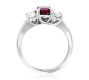 Diamond and Sapphire Three-Stone Oval Engagement Ring in 14k White Gold (1.65 ct. tw.) - Iris + Mill
