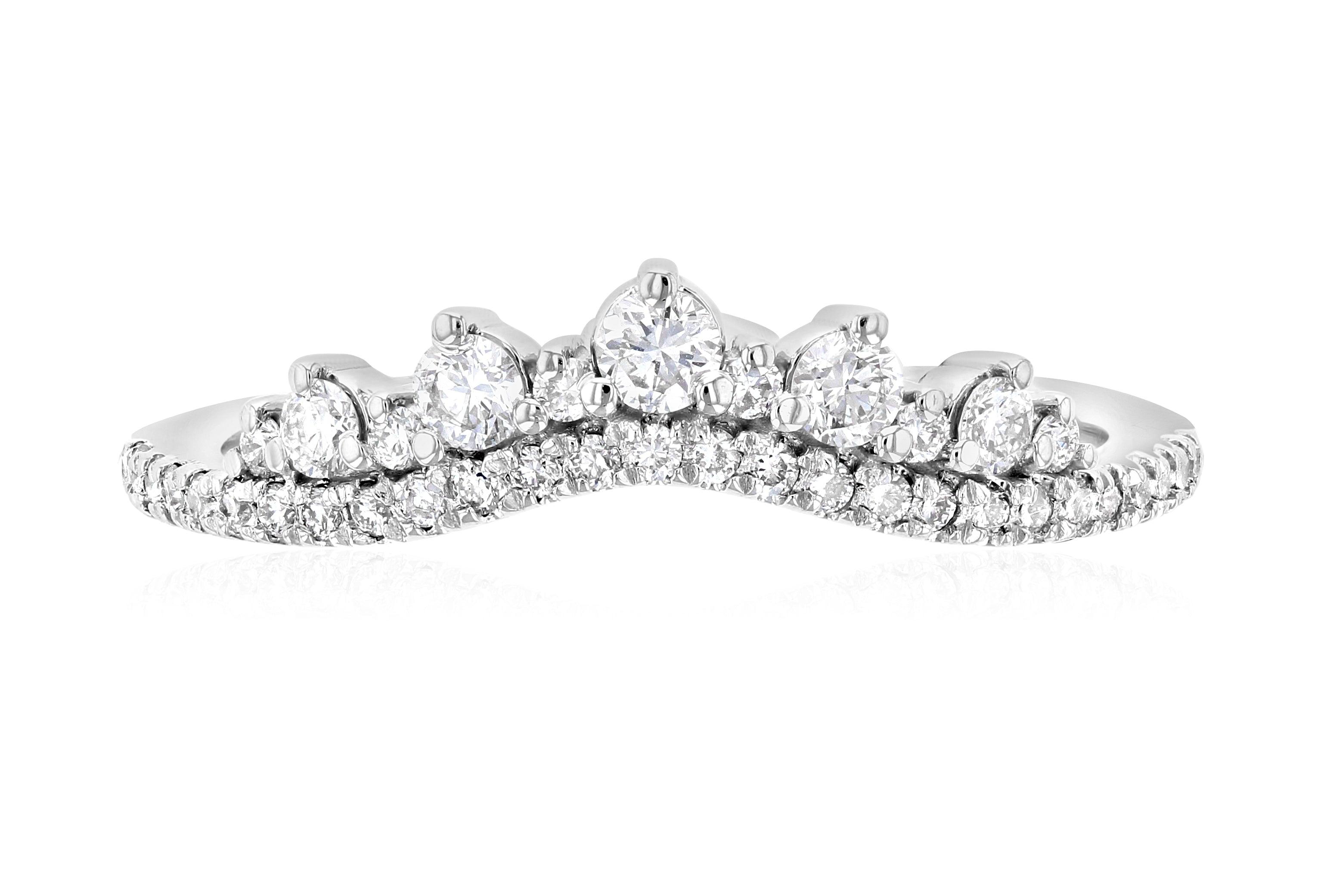 Diamond Crown Chevron Ring in 14k White Gold (0.34 ct. tw.) - Iris + Mill