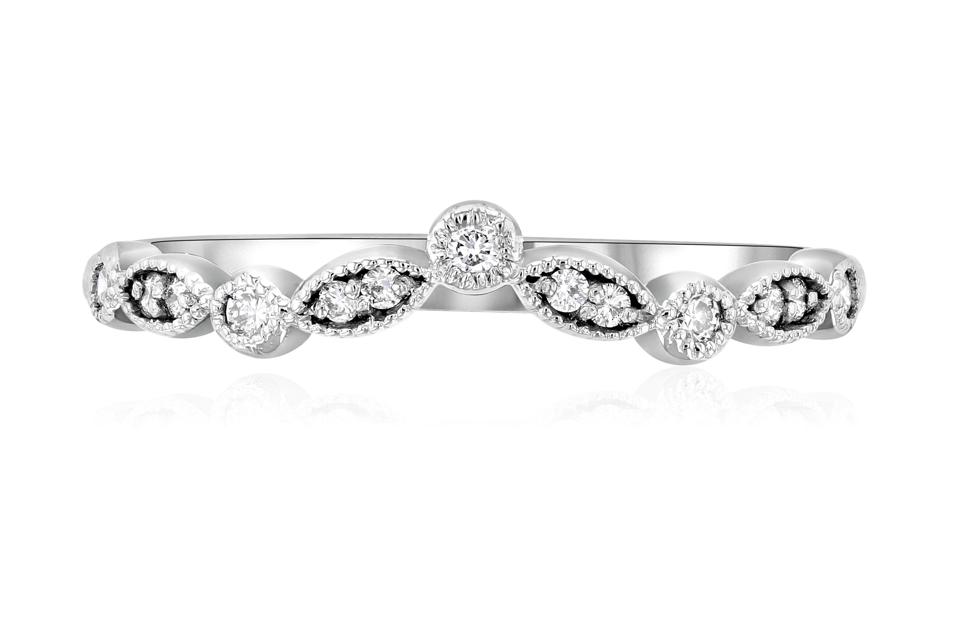 Diamond Infinity Chevron Ring in 14k White Gold (0.14 ct. tw.) - Iris + Mill
