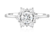 Diamond Star Halo Engagement Ring in 14k White Gold - Iris + Mill