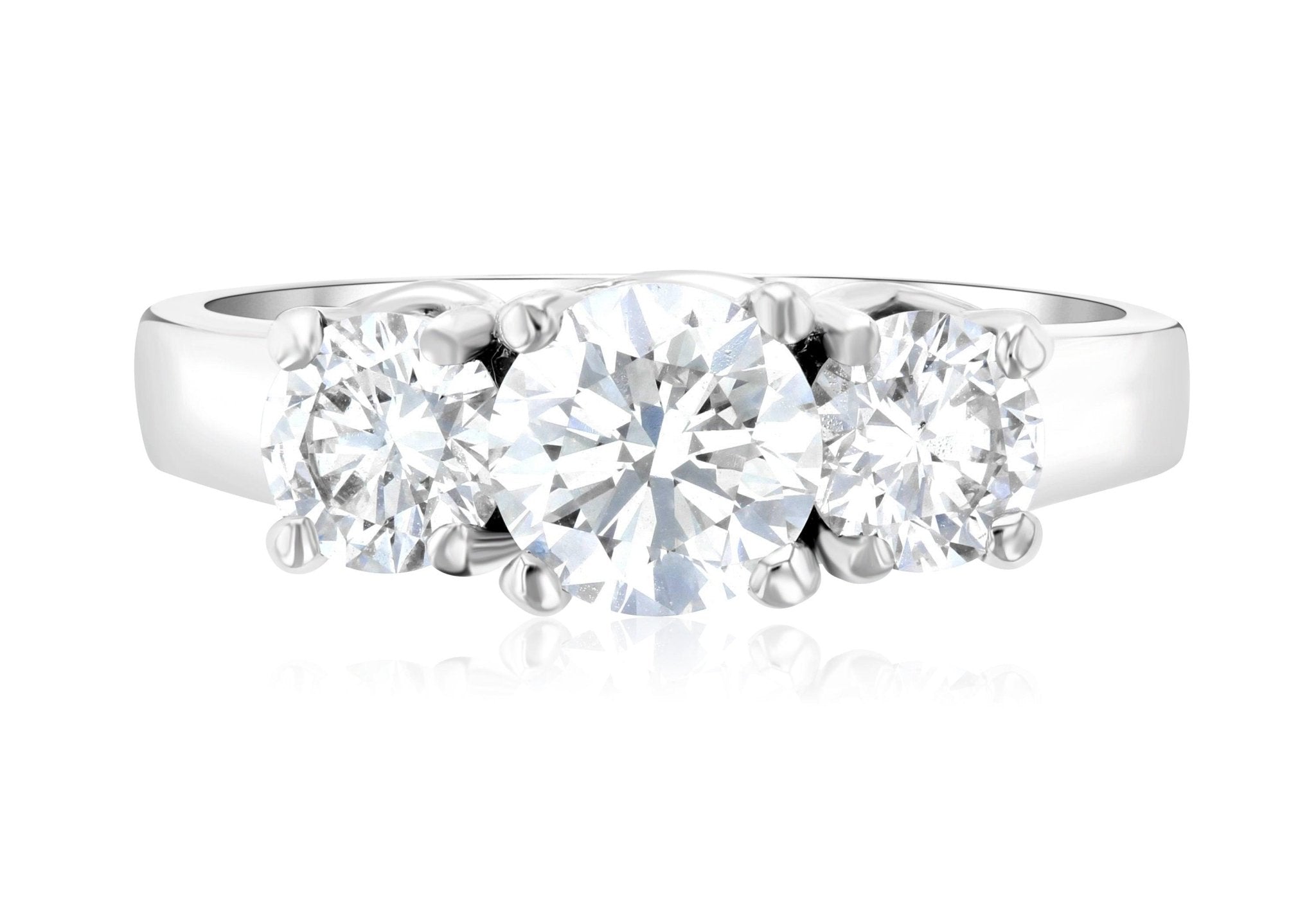 Diamond Three-Stone Engagement Ring in 14k White Gold (1.50 ct. tw.)