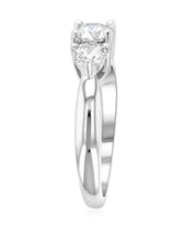Diamond Three-Stone Shared Prong Engagement Ring in 14k White Gold (1 ct. tw.)