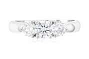Diamond Three-Stone Shared Prong Engagement Ring in 14k White Gold (1 ct. tw.)