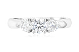Diamond Three-Stone Shared Prong Engagement Ring in 14k White Gold (1 ct. tw.)