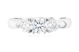 Diamond Three-Stone Shared Prong Engagement Ring in 14k White Gold (1 ct. tw.)