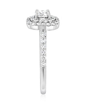 Double Halo Diamond Engagement Ring in 14k White Gold - Iris + Mill