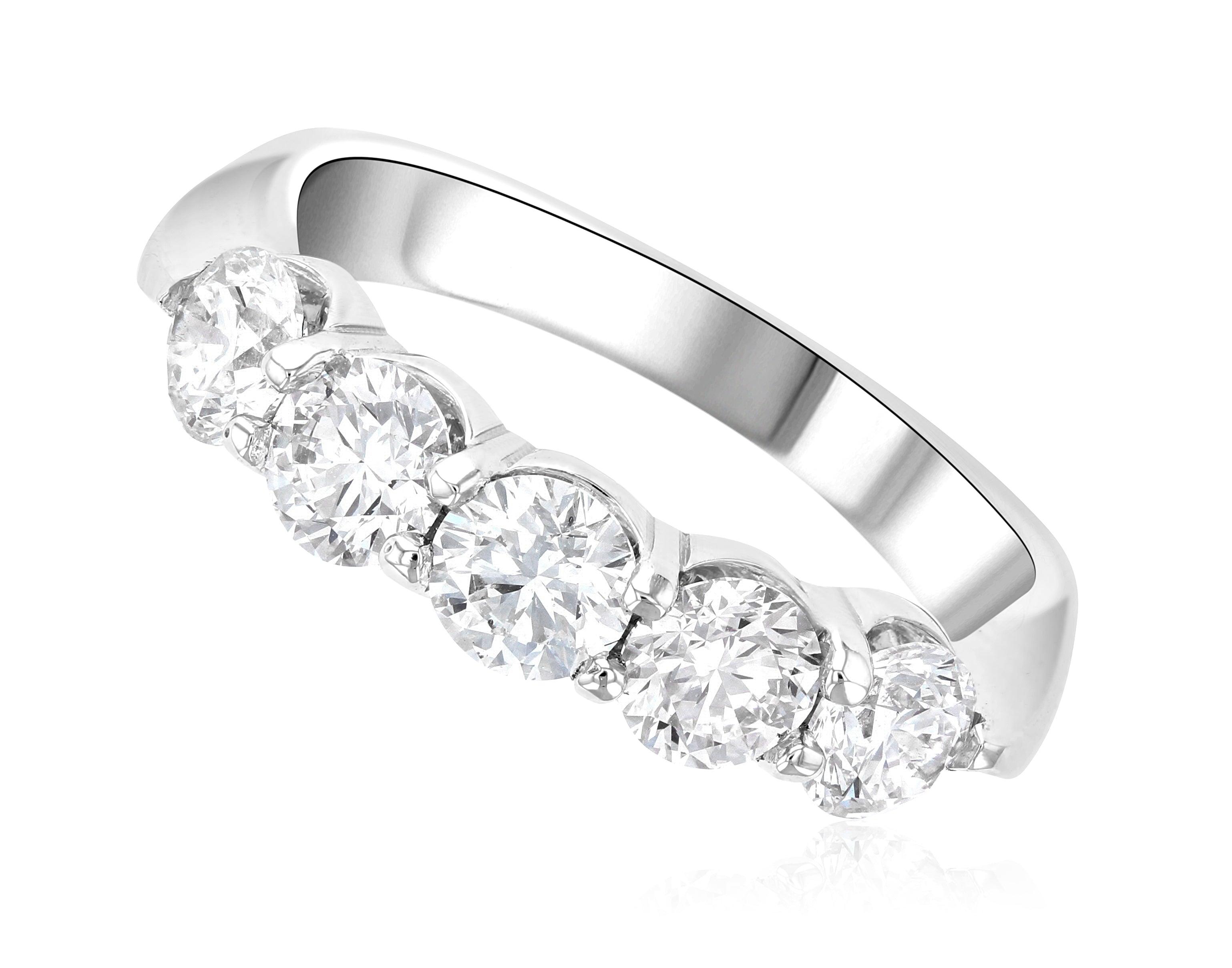 Five-Stone Diamond Wedding Ring in 14k White Gold (1.50 ct. tw.) - Iris + Mill