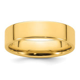 Flat Comfort Fit 6mm Men's Wedding Band 14k Yellow Gold
