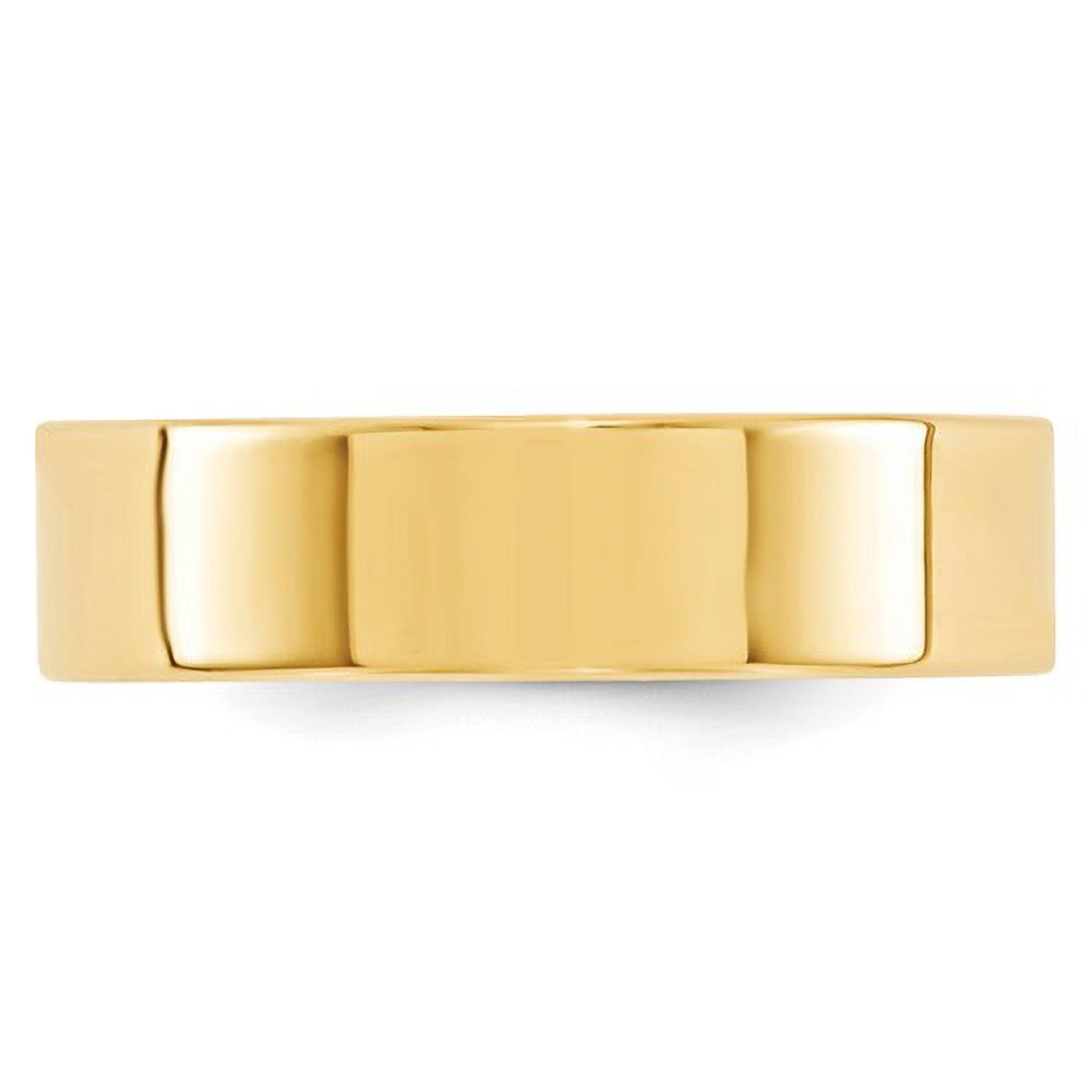 Flat Comfort Fit 6mm Men's Wedding Band 14k Yellow Gold - Iris + Mill
