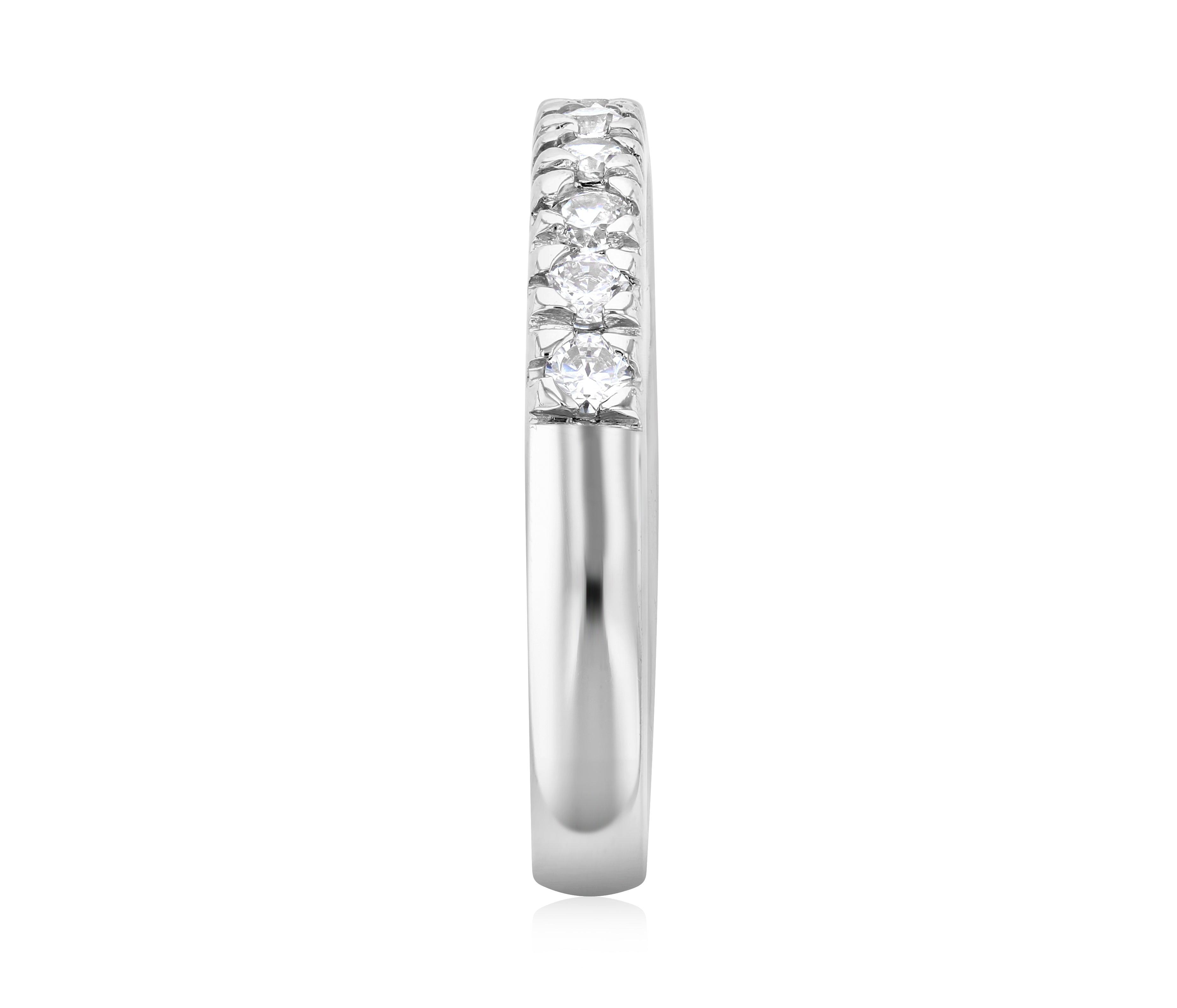 French Pavè Set Round Diamond Wedding Ring in 14k White Gold (0.50 ct. tw.) - Iris + Mill