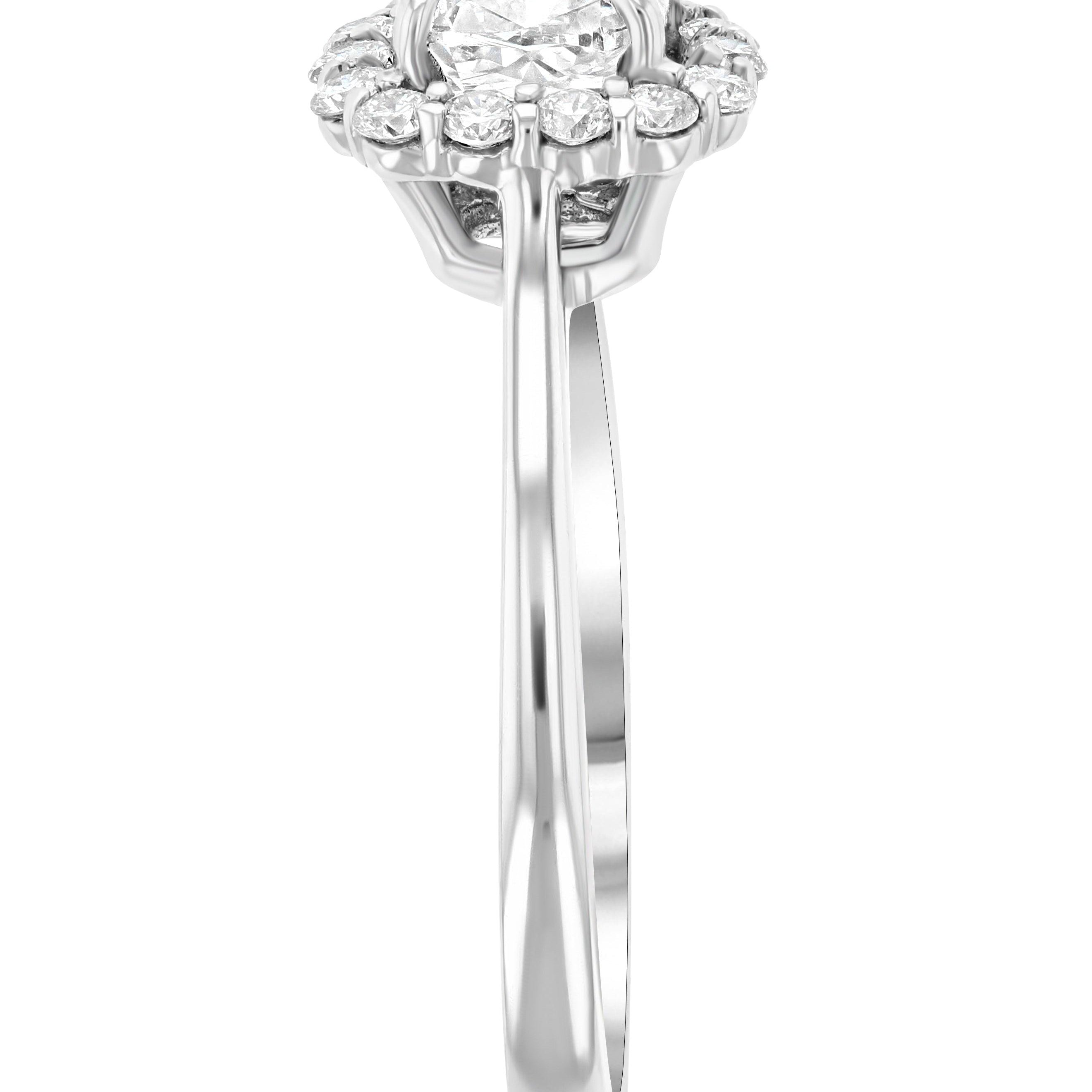 Halo Cushion Diamond Engagement Ring in 14k White Gold (1.28 ct. tw.) - Iris + Mill