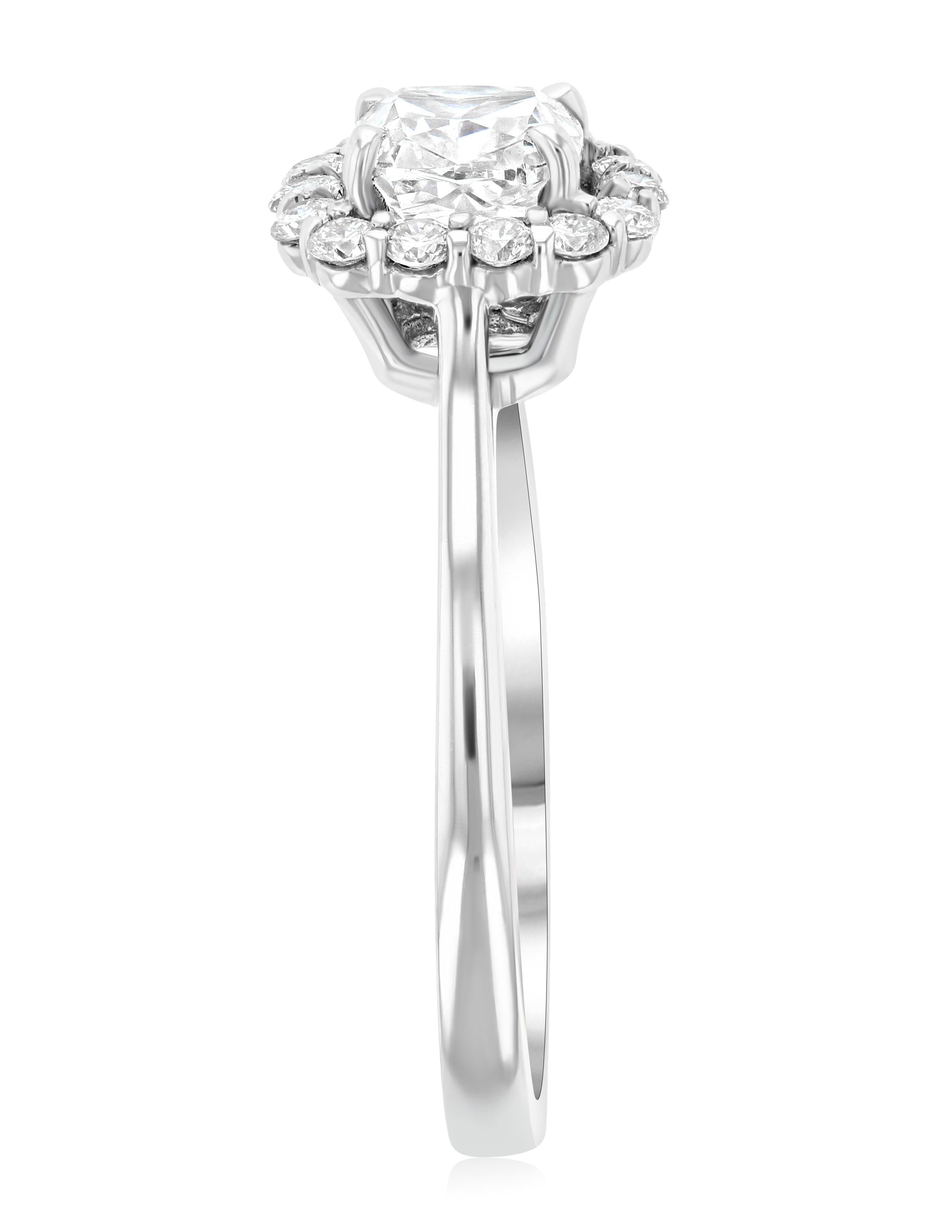 Halo Cushion Diamond Engagement Ring in 14k White Gold (1.28 ct. tw.) - Iris + Mill