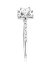 Halo Princess Diamond Engagement Ring in 14k White Gold (.76 ct. tw.) - Iris + Mill