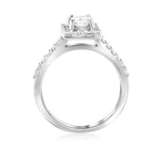 Halo Princess Diamond Engagement Ring in 14k White Gold (.76 ct. tw.) - Iris + Mill