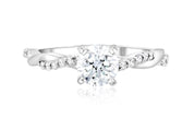 Infinity Diamond Solitaire Engagement Ring in 14k White Gold - Iris + Mill