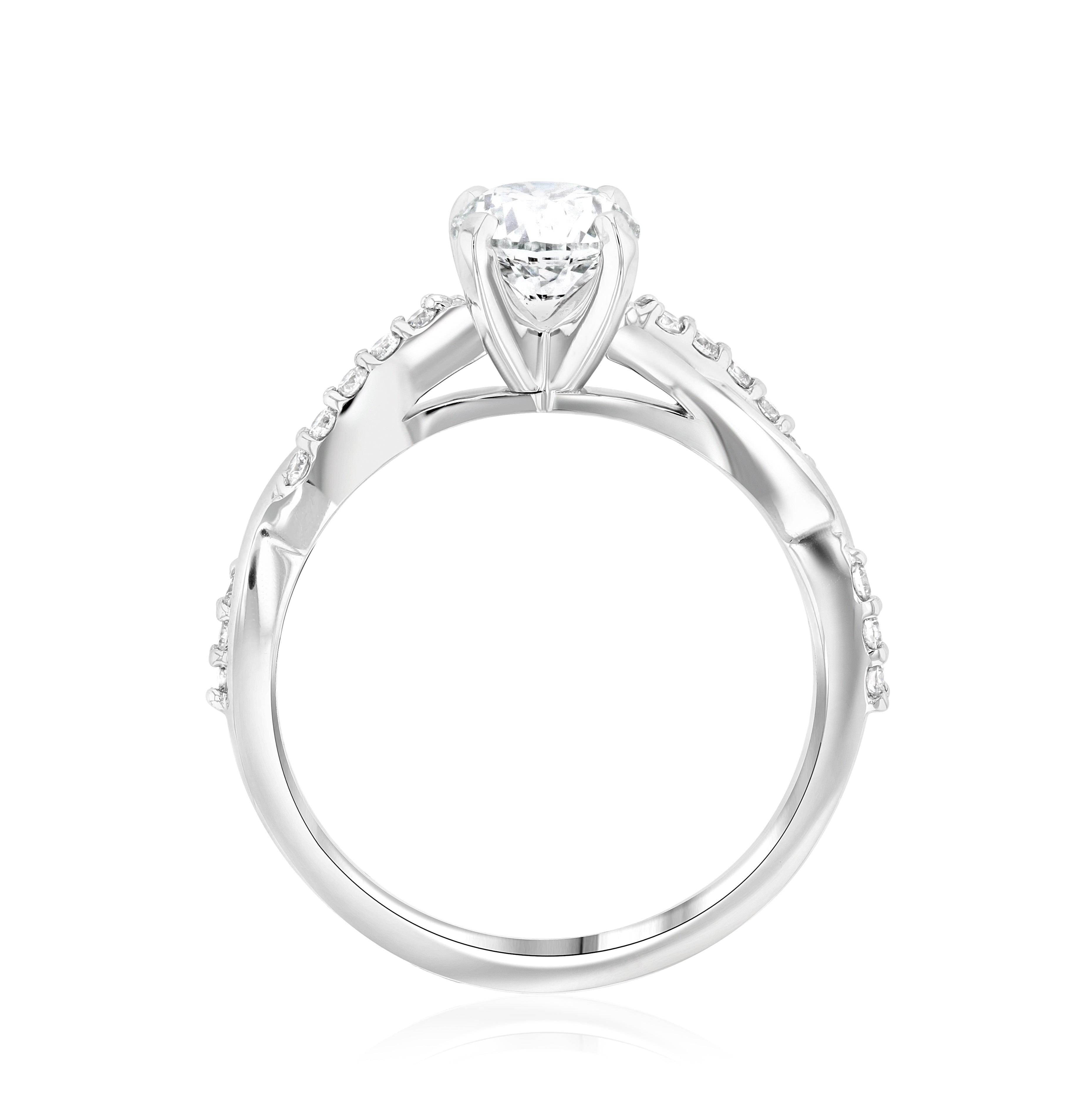 Infinity Diamond Solitaire Engagement Ring in 14k White Gold - Iris + Mill