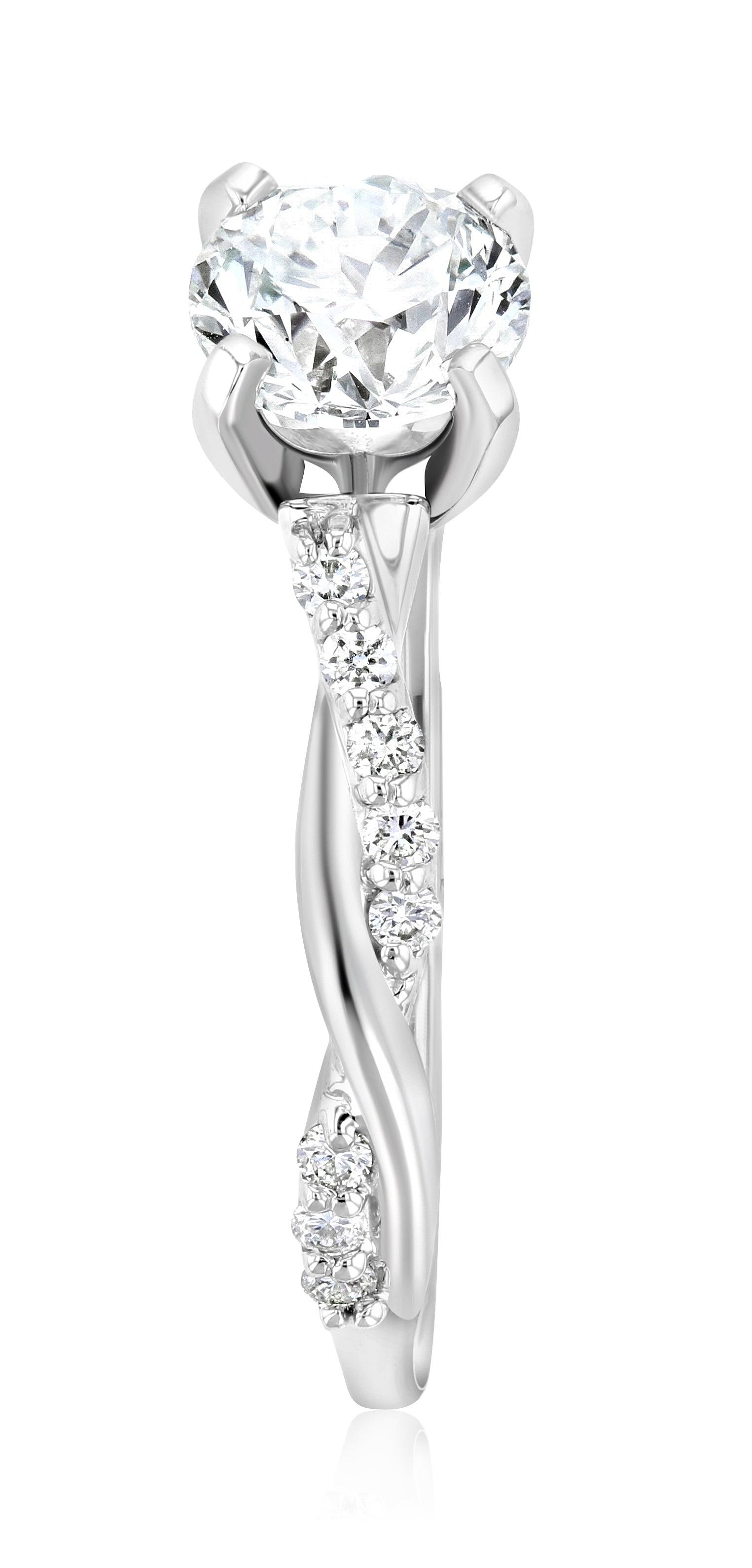 Infinity Diamond Solitaire Engagement Ring in 14k White Gold - Iris + Mill