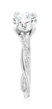 Infinity Diamond Solitaire Engagement Ring in 14k White Gold - Iris + Mill