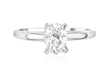 Oval Cut Diamond Solitaire Engagement Ring in 14k White Gold