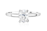 Oval Cut Diamond Solitaire Engagement Ring in 14k White Gold
