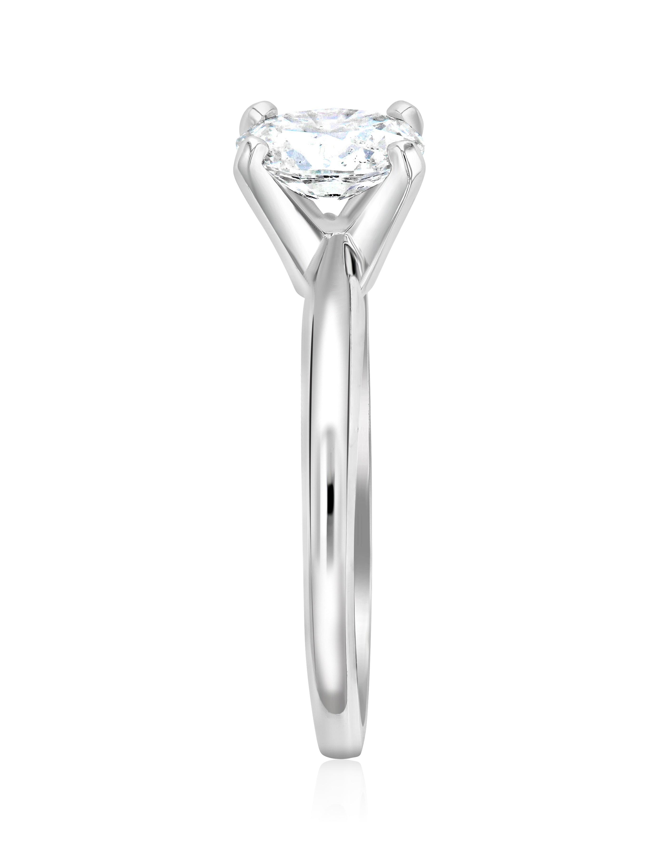 Oval Cut Diamond Solitaire Engagement Ring in 14k White Gold - Iris + Mill