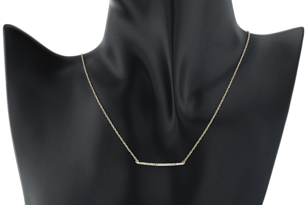 Diamond Bar Pendant Necklace - The Brothers Jewelry Co.