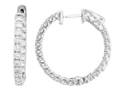 Pavé Diamond Hoop Earrings in 14k White Gold - Iris + Mill