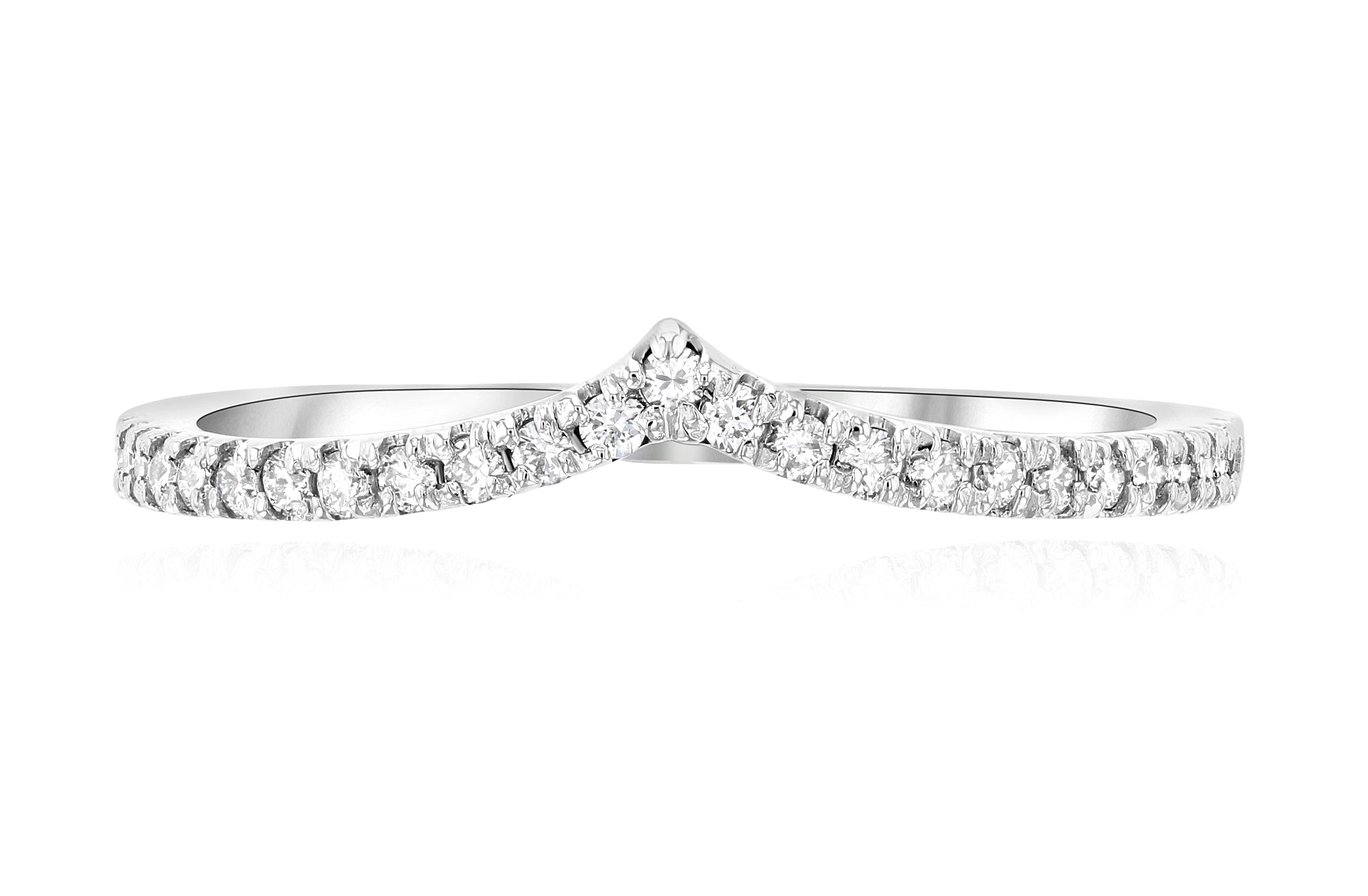 Petite Diamond Chevron Ring in 14k White Gold (0.18 ct. tw.) - Iris + Mill