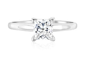 Princess Cut Diamond Solitaire Engagement Ring in 14k White Gold
