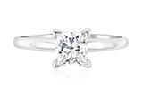 Princess Cut Diamond Solitaire Engagement Ring in 14k White Gold