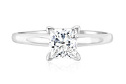Princess Cut Diamond Solitaire Engagement Ring in 14k White Gold - Iris + Mill