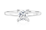 Princess Cut Diamond Solitaire Engagement Ring in 14k White Gold