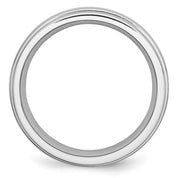 Ridged Edge Satin and Polished 7mm Cobalt Men's Wedding Band - Iris + Mill