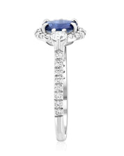 Sapphire Oval Diamond Halo Engagement Ring in 14k White Gold (1.60 ct. tw.) - Iris + Mill