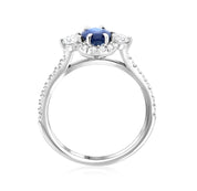 Sapphire Oval Diamond Halo Engagement Ring in 14k White Gold (1.60 ct. tw.) - Iris + Mill