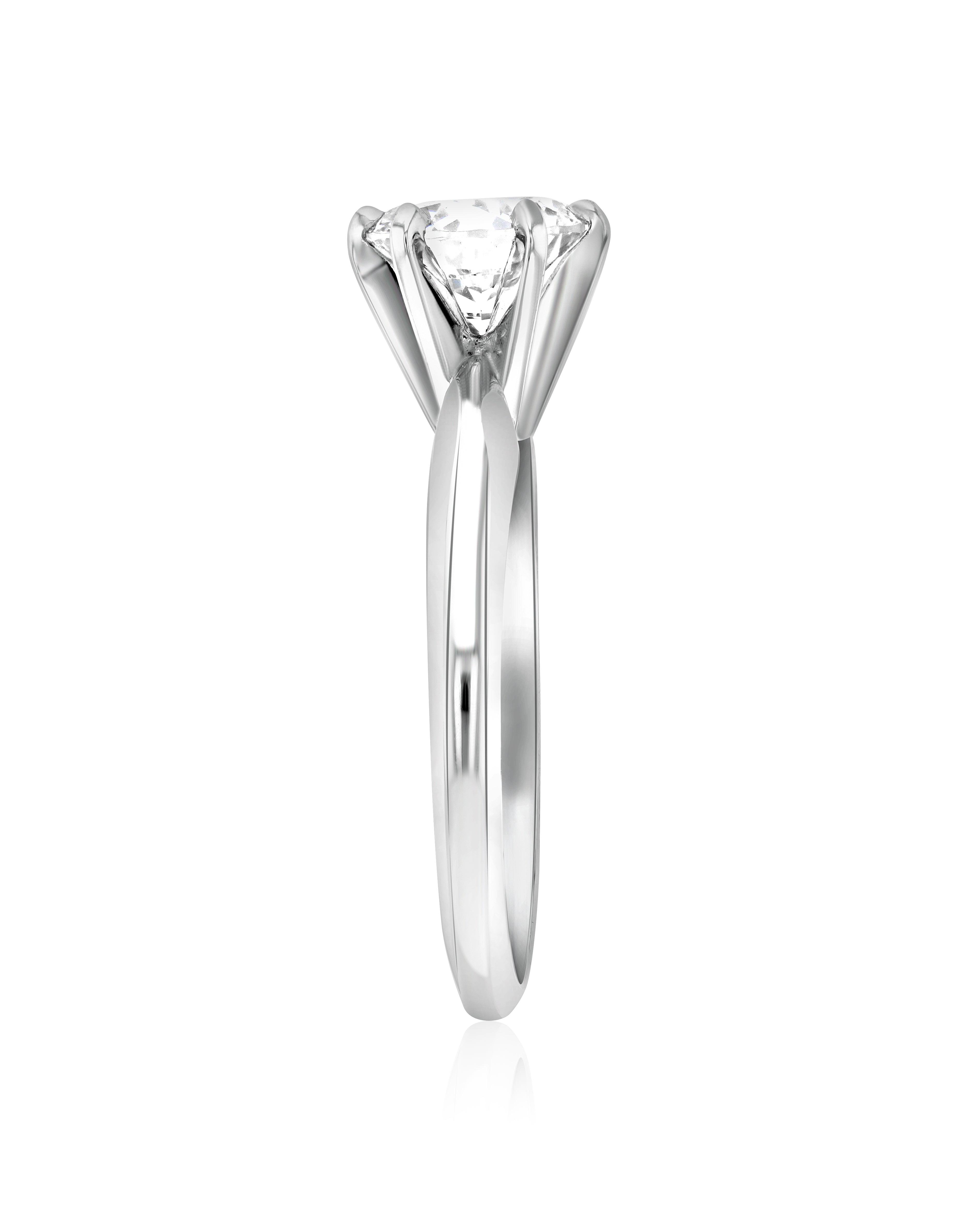 Six-Prong Round Diamond Solitaire Engagement Ring in 14k White Gold - Iris + Mill