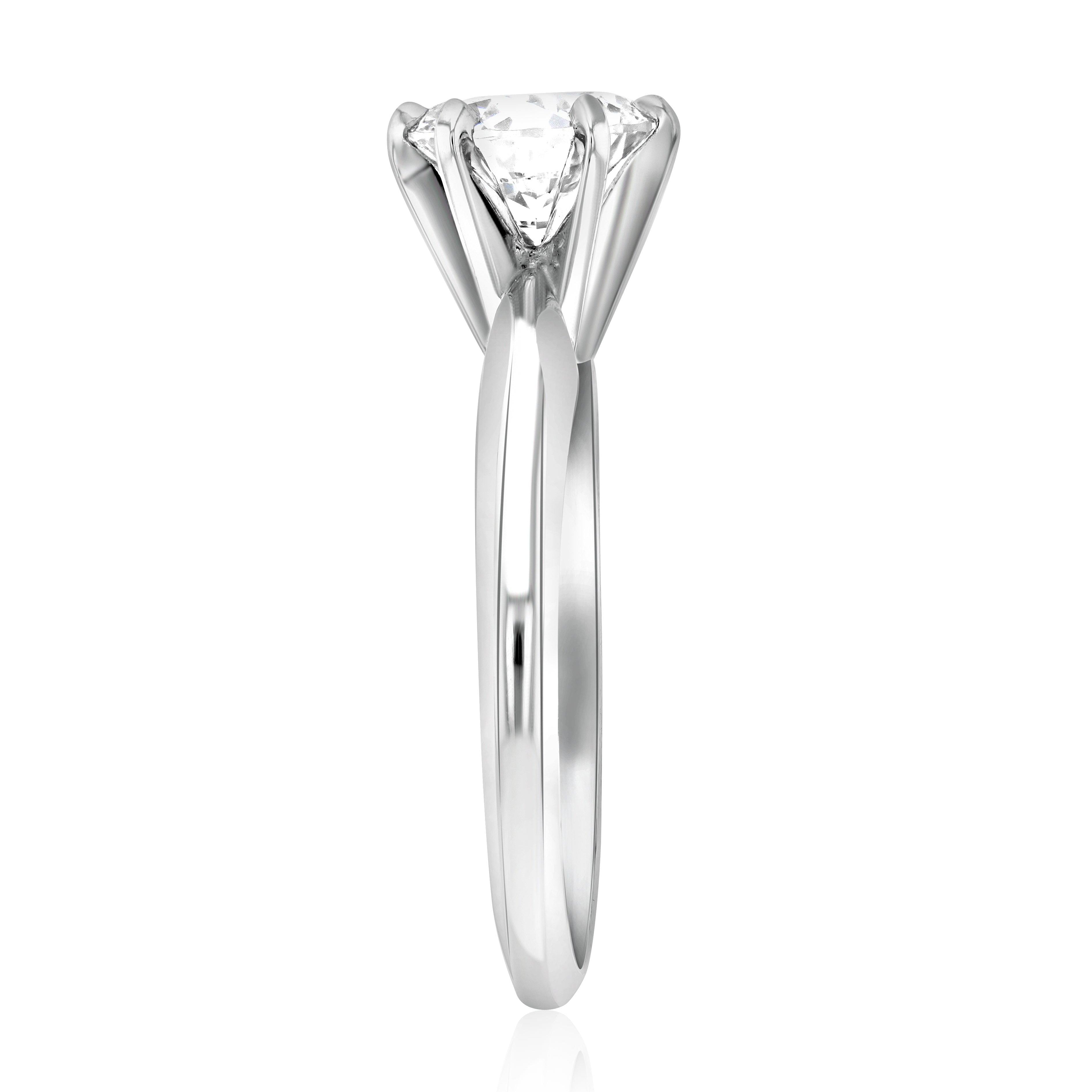 Six-Prong Round Diamond Solitaire Engagement Ring in 14k White Gold - Iris + Mill