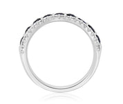 Three-Row Diamond and Sapphire Ring in 14k White Gold (1.37 ct. tw.) - Iris + Mill